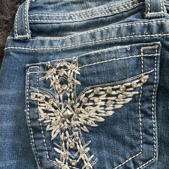 Miss Me Denim Jeans with Silver Embellishments - Picture 9 of 11